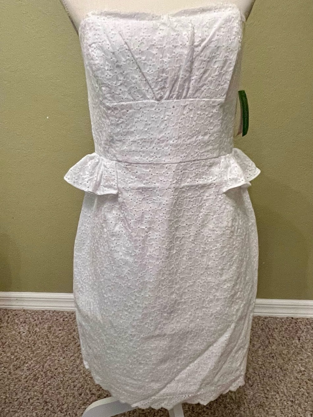 NWT Lilly Pulitzer Maybell Resort White Sweet Daisy Eyelet Lace Strapless Dress